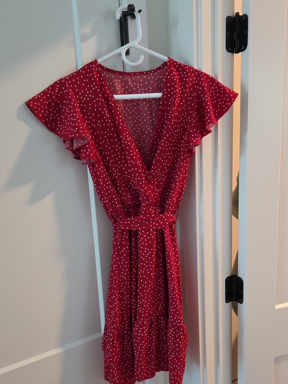 Red Polka Dot Wrap Dress - Classic Feminine Style